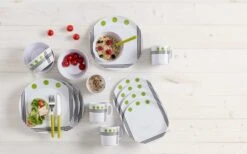 Ensemble De Vaisselle En Mélamine Berger Dots, 16 Pièces, Bleu