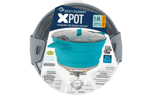 Sea To Summit Seat To Summit X-Pot 2.8 Pot Pliable 2,8 Litres Turquoise – Image 5