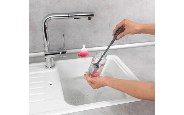 Brosse à Vaisselle Wenko En Silicone 25 Cm Gris – Image 2