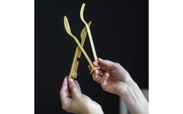 Koziol Klikk Pocket Set De Couverts 3 Pièces Nature Ash Gray – Image 2