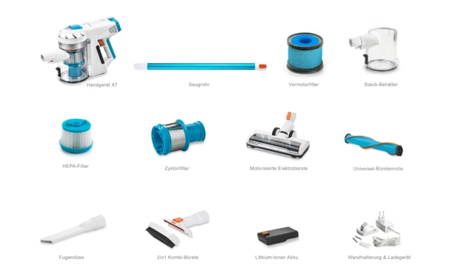 Invictus X7 Akkustaubsauger Set 14 Teilig Türkis / Weiß – Image 3