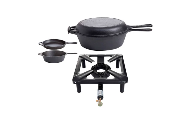 All Grill Set De Cuisson Tabouret Petit Avec Poêle En Fonte 26 Cm Sans Sécurité D'allumage