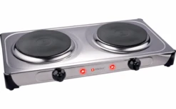 Alpina Plaque De Cuisson électrique Avec 2 Brûleurs 230 V Argent/noir